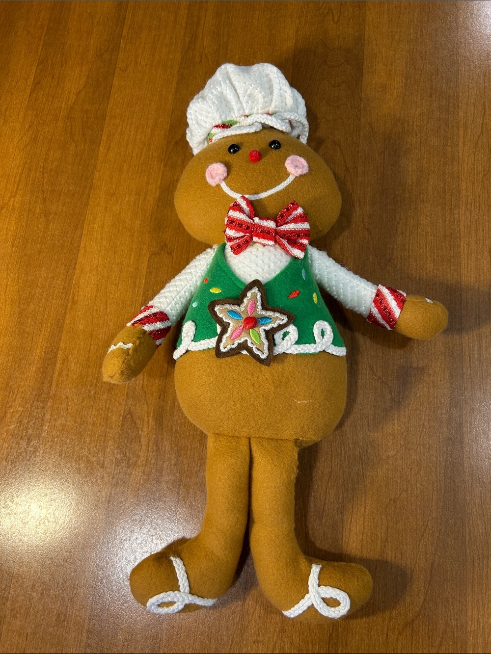 Holiday Gingerbread Chef Plush Doll - Brown and Green